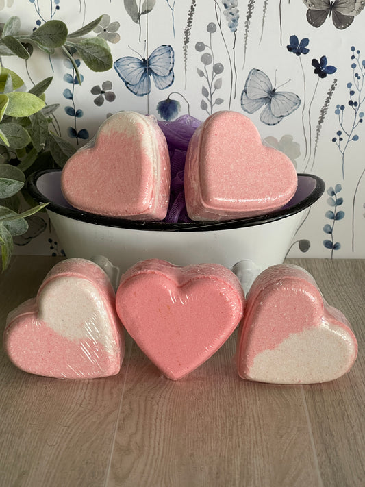 Dark Amber & Rosewood Bath Bomb Hearts